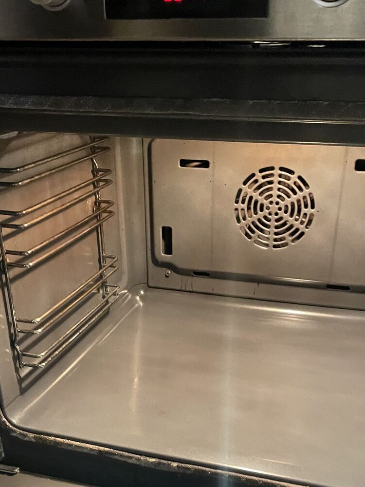 Oven interior after cleaning